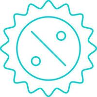 Discount Percentage Sticker Icon In Turquoise Line Art. vector