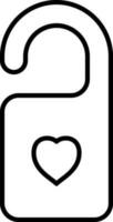 Flat Style Unlock Heart Icon In Black Linear Art. vector