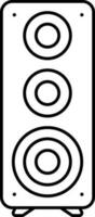 Isolated Speaker Box Icon In Black Outline. vector