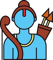 Isolated Faceless Rama Character Icon In Flat Style. vector