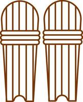 Brown Linear Style Cricket Pad Icon. vector