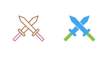 Unique Two Swords Vector Icon