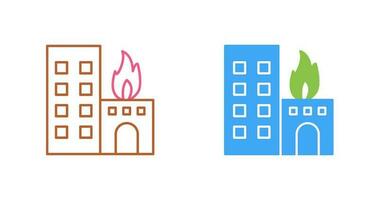 Unique Burning Building Vector Icon