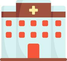 Hospital Building Colorful Icon In Flat Style. vector