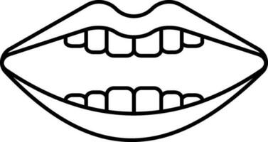 Smiley Mouth Icon In Linear Style. vector