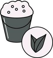 Herbal Detergent Foam Bucket Icon In Gray And Pink Color. vector