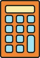 Calculator Icon In Orange And Blue Color. vector