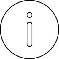 Info Button Icon In Black Line Art. vector