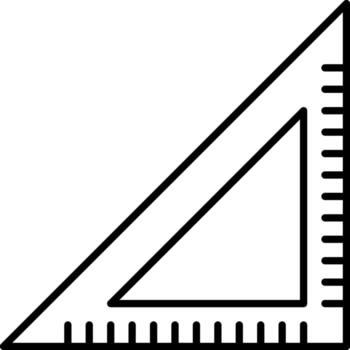 Triangle Ruler Icon In Line Art. vector