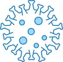 Blue And White Virus Icon In Flat Style. vector