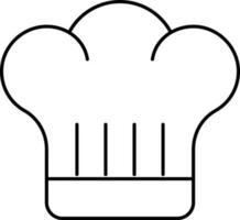 Black Thin Line Art Of Chef Hat Icon. vector