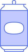Drink Can Icon In Blue And White Color. vector