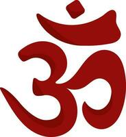 Illustration Of Hindi Font Ohm Icon In Red Color. vector