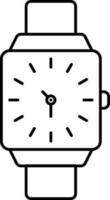 Isolated Wristwatch Icon In Black Line Art. vector