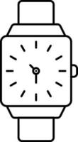 Isolated Wristwatch Icon In Black Line Art. vector