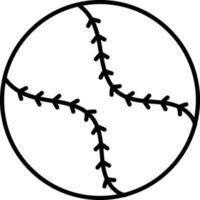 Isolated Baseball Icon in Thin Line Art. vector