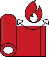 Fireproof Fabric Roll Icon In Red And Pink Color. vector