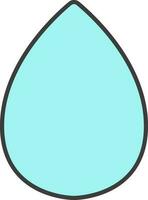 Flat Style Drop Icon In Turquoise Color. vector