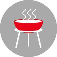 Barbecue Grill Icon On Gray Background. vector