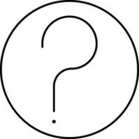 Question Mark Circle Icon In Line Art. vector