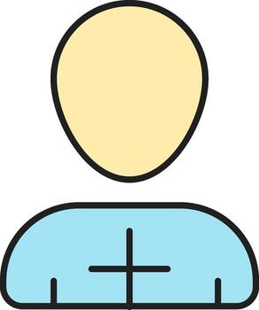 Add User Icon In Orange And Blue Color. vector