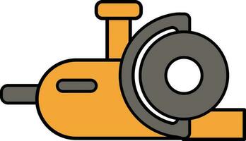 Bulgarian Saw Icon In Orange And Gray Color. vector