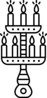 Isolated Candle Stand Icon In Line Art. vector