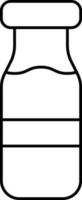 Isolated Milk Bottle Icon In Black Outline. vector