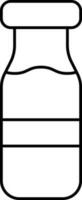 Isolated Milk Bottle Icon In Black Outline. vector