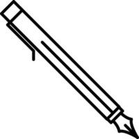 Black Line Art Style Fountain Pen Icon. vector