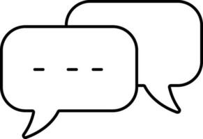 Blank Message Bubble Black Stroke Icon. vector