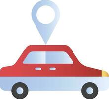 Car Location Point Colorful Icon In Flat Style. vector