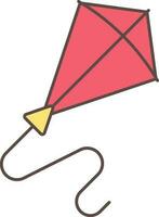 Kite Icon In Red And Yellow Color. vector