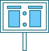 Isolated Score Board Flat Icon In Blue And White Color. vector