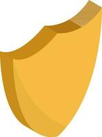 Isolated Yellow Shield Icon In 3D Style. vector