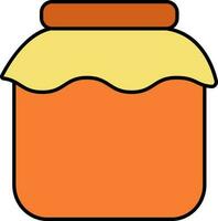 Isolated Honey Jar Icon In Orange And Yellow Color. vector