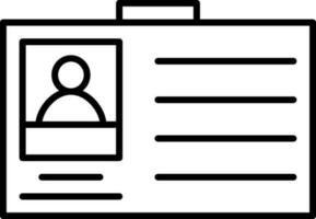 Id Card Icon In Black Line Art. vector