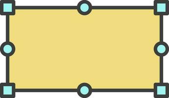Rectangle Draw Icon In Yellow And Turquoise Color. vector