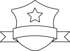 Award Shield Icon In Outline Style. vector