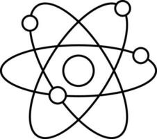 Atomic Structure Icon In Thin Line Art. vector