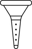 trompeta o vuvuzela icono en negro línea Arte. vector