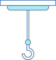 Hook Icon In Blue And White Color. vector