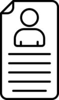 Isolated Resume Icon In Black Linear Art. vector