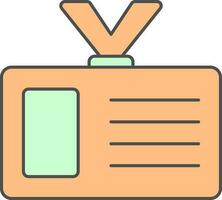 Id Card Icon In Orange And Green Color. vector