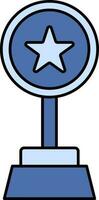 Isolated Trophy Icon Or Symbol In Blue Color. vector