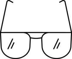 Isolated Goggles Icon In Black Line Art. vector