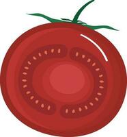 Half Cut Tomato Piece Element In Flat Style. vector