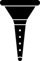 trompeta o vuvuzela icono en negro y blanco color. vector