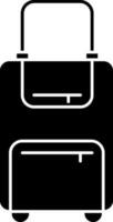 Trolley Bag Icon In Black and White Color. vector