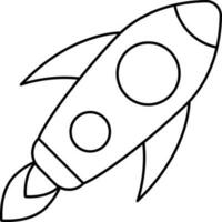 Stroke Style Rocket Icon Or Symbol. vector